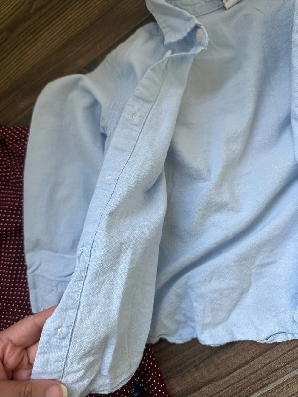 Polka Dot Polo Boys 4t Burgundy Button-Up Shirt & Light Blue Oxford Shirt